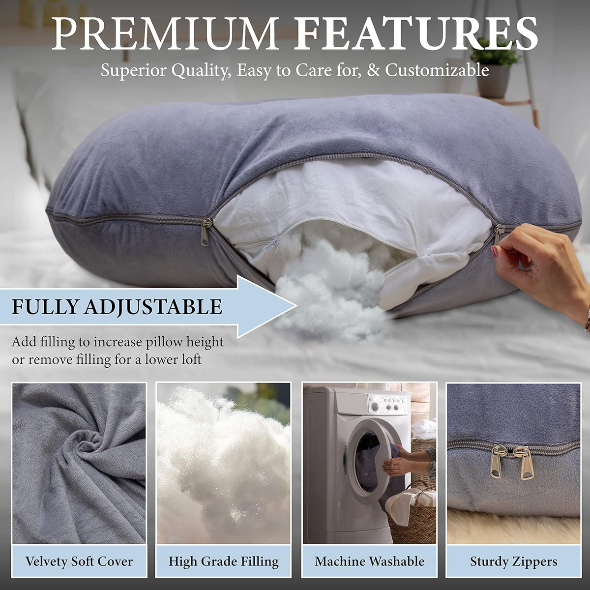 U-Shaped Pregnancy Pillow for Full Body Support with Removable Cover | Ideal Maternity Comfort for Better Sleep 4