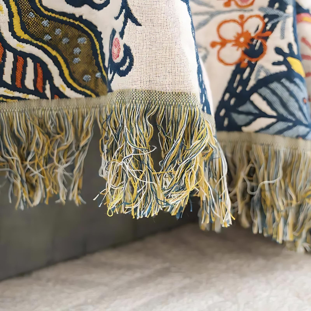 Unisex Cotton Floral Throw Blanket | Elegant Reversible All-Season Accent Blanket 3