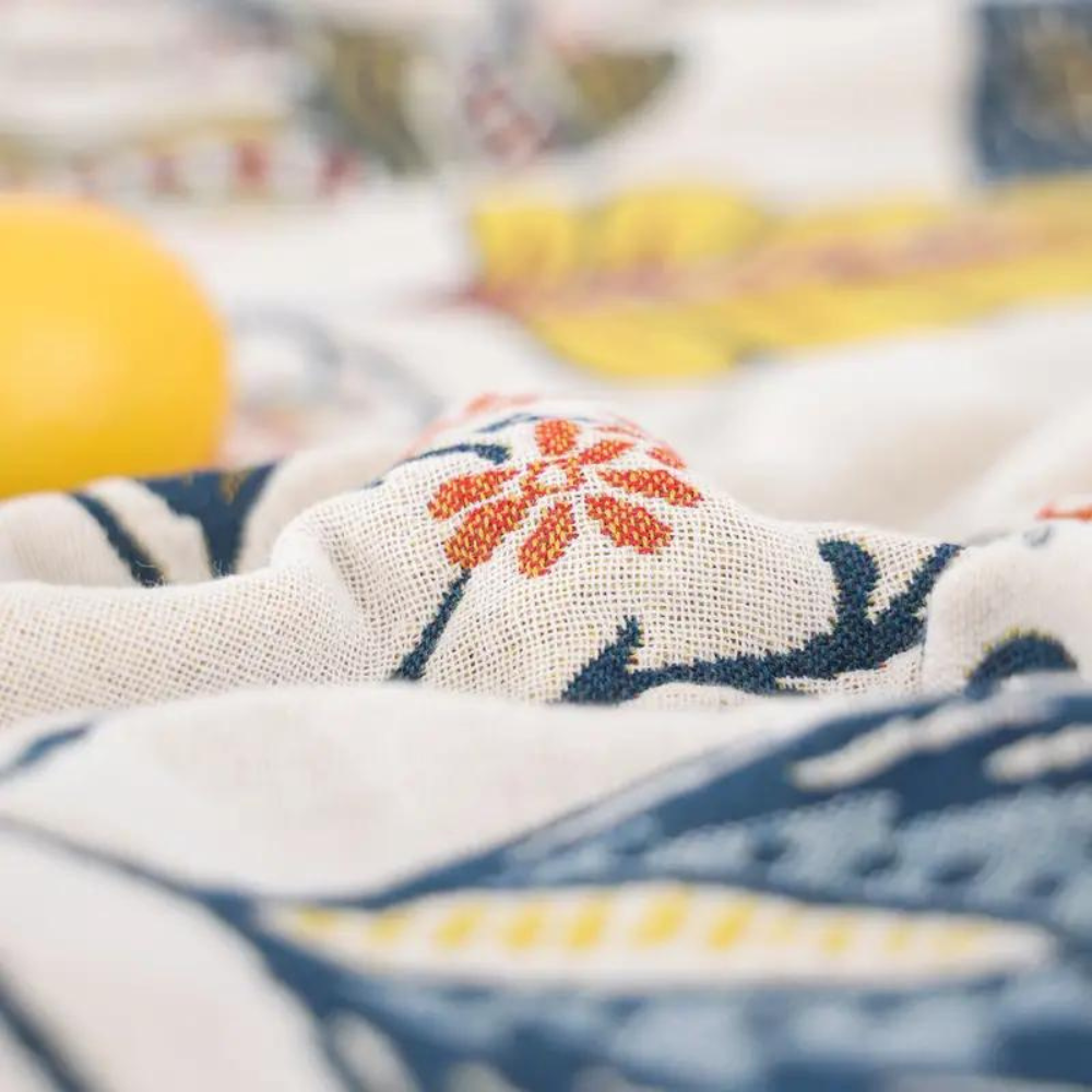Unisex Cotton Floral Throw Blanket | Elegant Reversible All-Season Accent Blanket 4