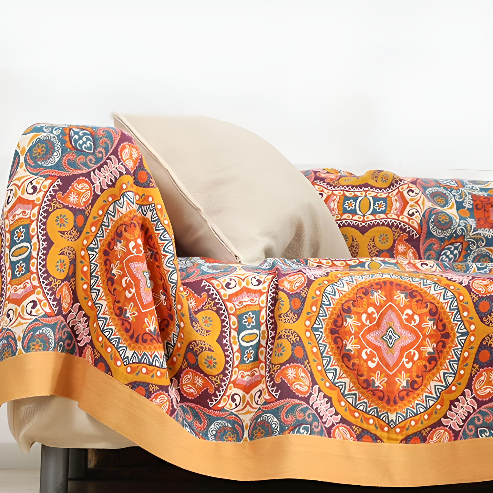 Unisex Cotton Reversible Cooling Blanket | Lightweight Boho Quilt for Summer 5