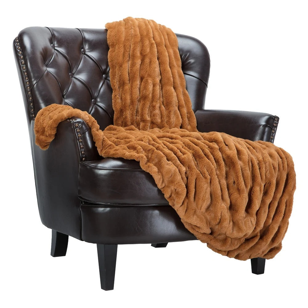 Unisex Luxurious Faux Fur Throw Blanket | Soft Plush All-Season Comfort 4