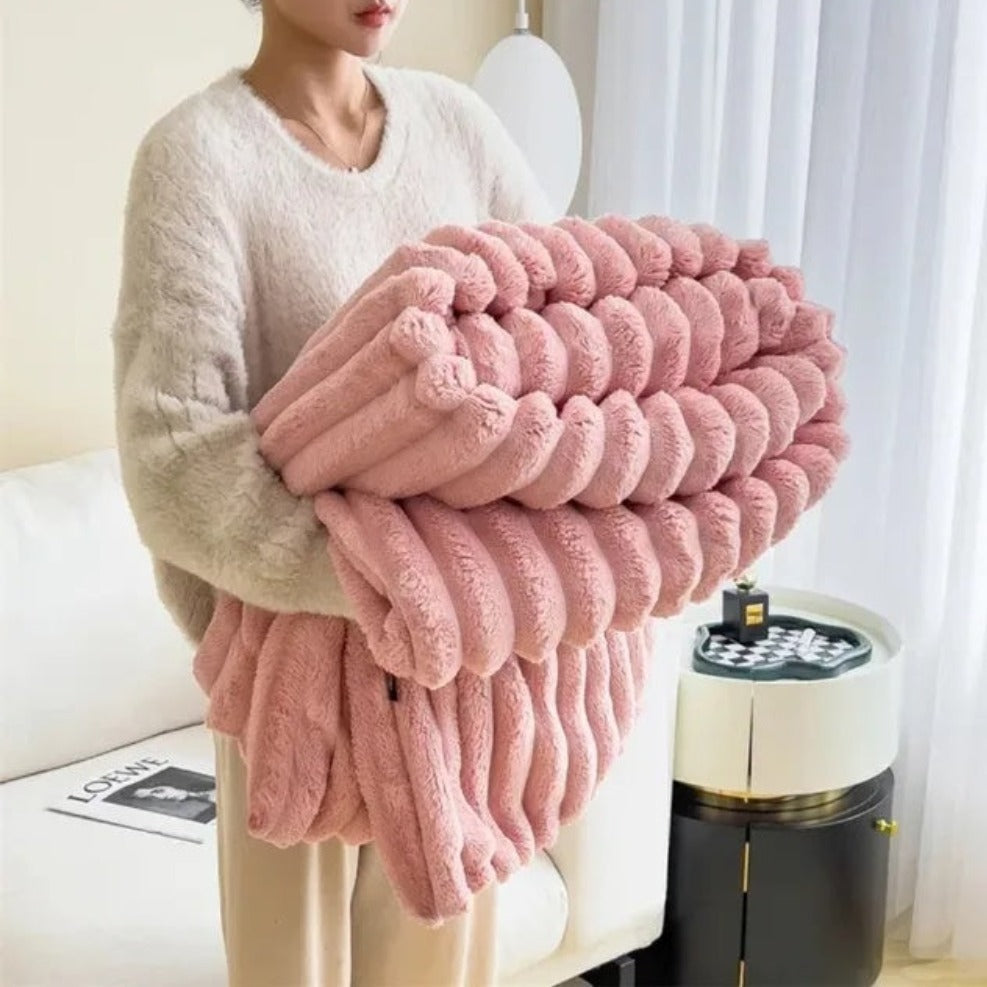 Unisex Plush Textured Throw Blanket | Heavenly Soft All-Season Comfort 0