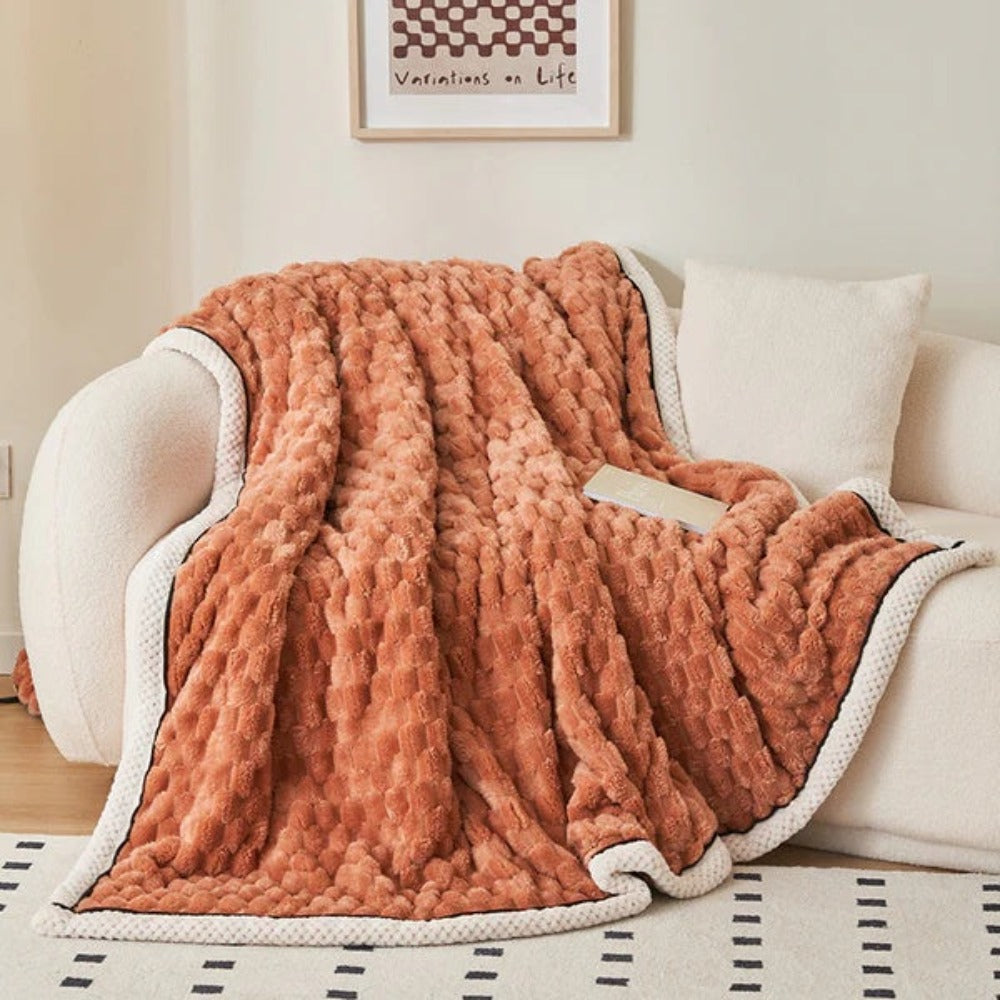 Unisex Soft Bubble-Textured Sherpa Fleece Blanket | Cozy Plush Throw for All Seasons 1