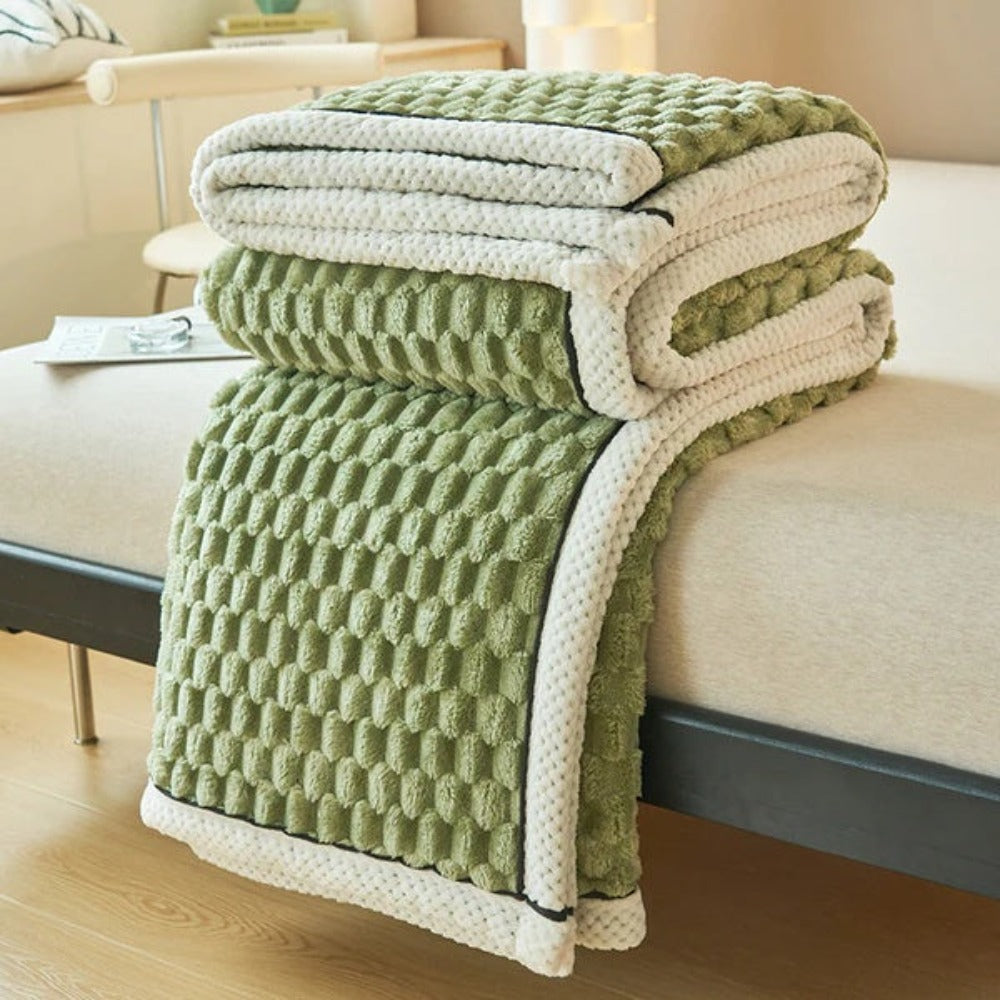 Unisex Soft Bubble-Textured Sherpa Fleece Blanket | Cozy Plush Throw for All Seasons 10