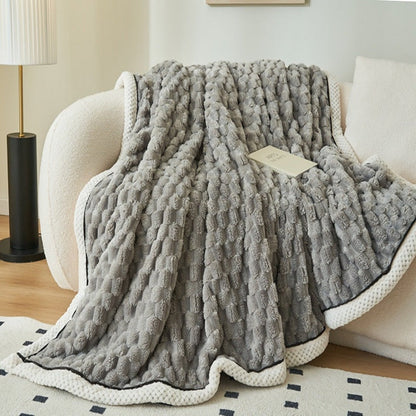 Unisex Soft Bubble-Textured Sherpa Fleece Blanket | Cozy Plush Throw for All Seasons 3