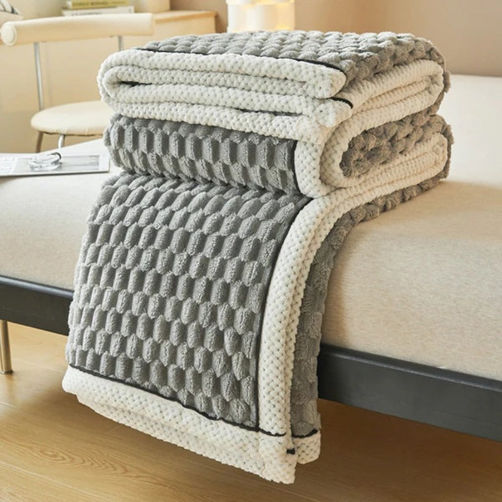 Unisex Soft Bubble-Textured Sherpa Fleece Blanket | Cozy Plush Throw for All Seasons 4