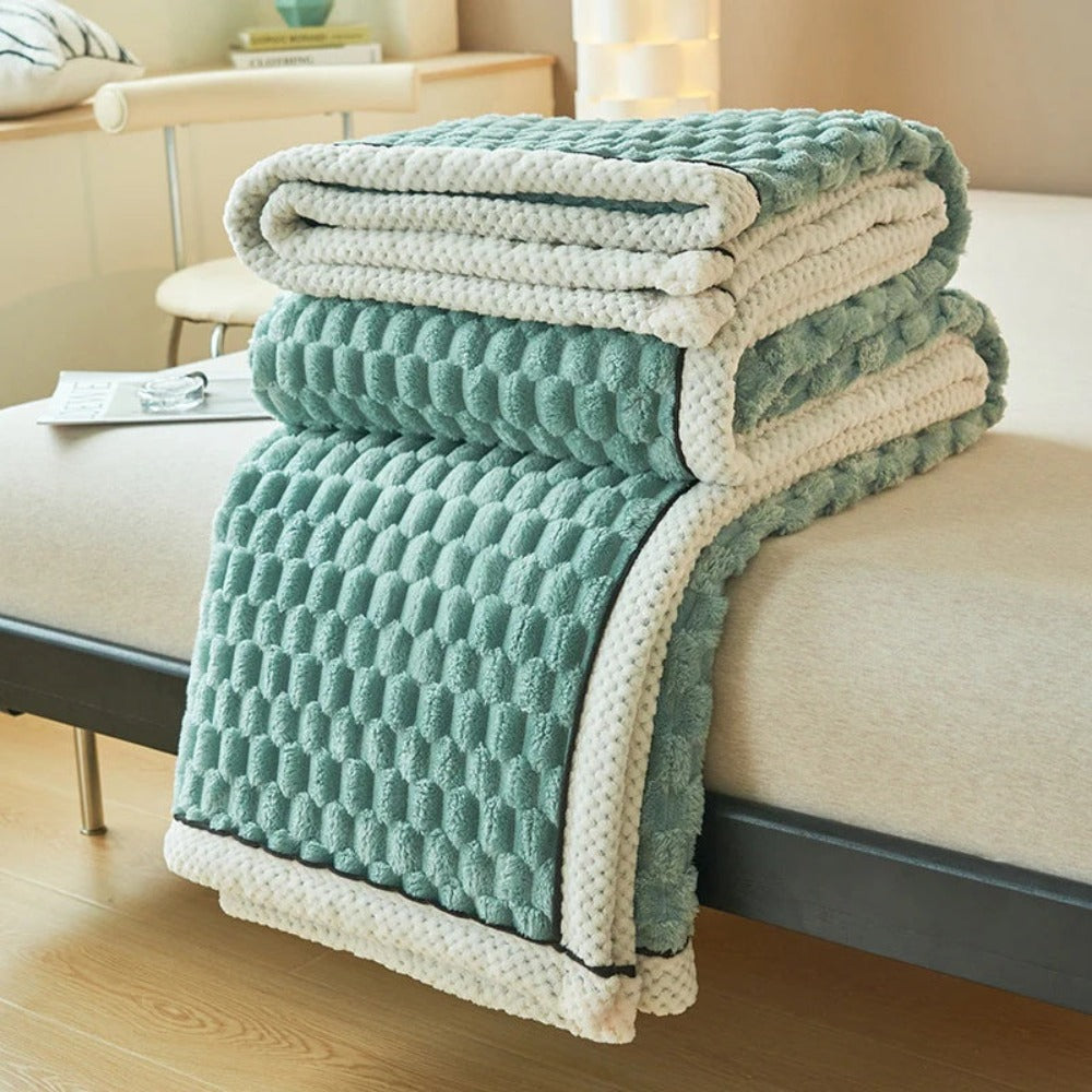 Unisex Soft Bubble-Textured Sherpa Fleece Blanket | Cozy Plush Throw for All Seasons 8