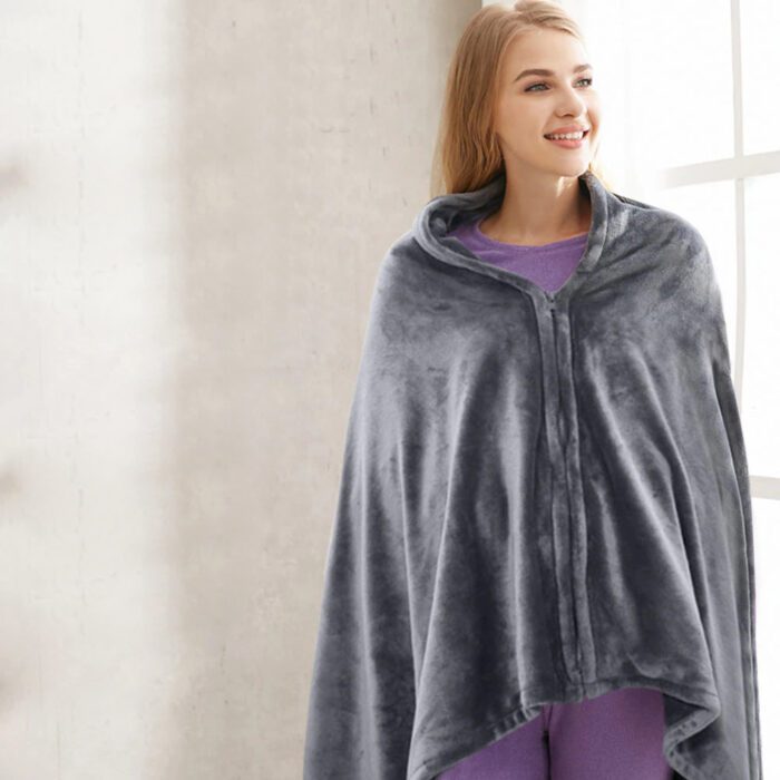 Wearable Electric Heated Throw Blanket with 3 Heat Settings | Soft Velvet Fabric for Cozy Comfort 0