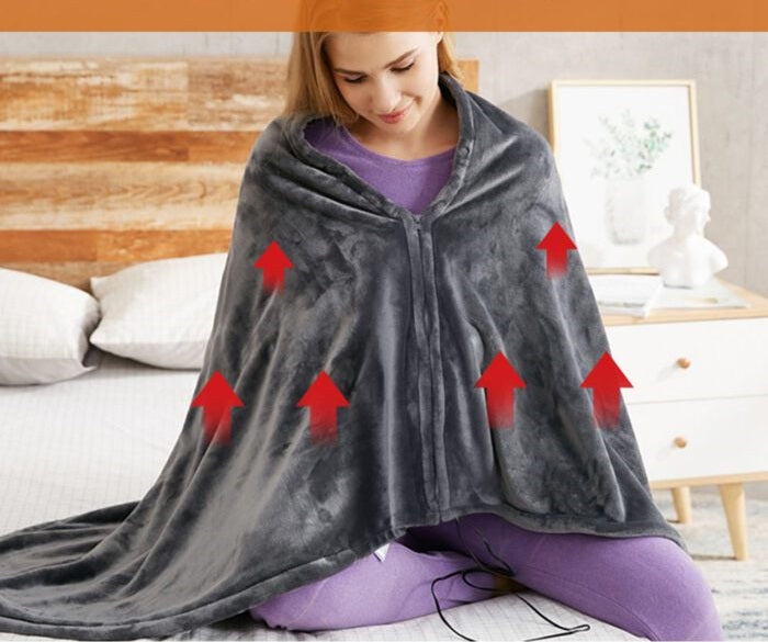 Wearable Electric Heated Throw Blanket with 3 Heat Settings | Soft Velvet Fabric for Cozy Comfort 4